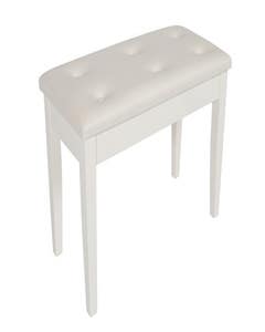 Piano Stool Wooden Bench White Padded Top (KTW18) 