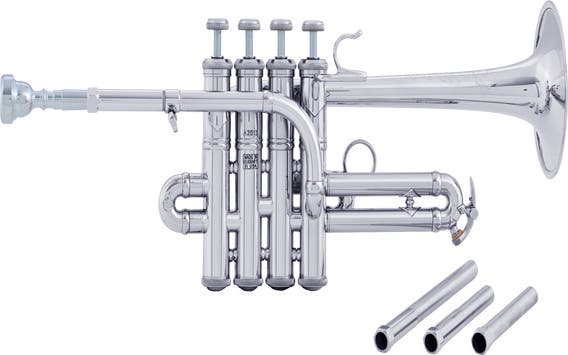 Bach Artisan Piccolo Trumpet Silver Plate KEY A/B FLAT 4 LEADPIPES AP190S