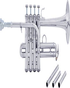 Bach Artisan Piccolo Trumpet Silver Plate KEY A/B FLAT 4 LEADPIPES AP190S