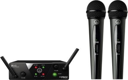 AKG WMS40 Mini Wireless Dual Handheld Microphone System (Band A/C)