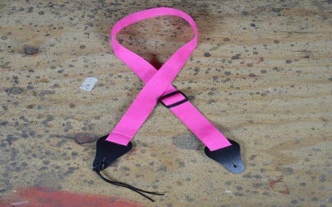 Colonial Leather Ukulele Poly Strap - Pink