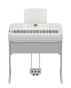 Yamaha DGX-670WH Portable Grand Piano w/Stand and Pedal Unit - White