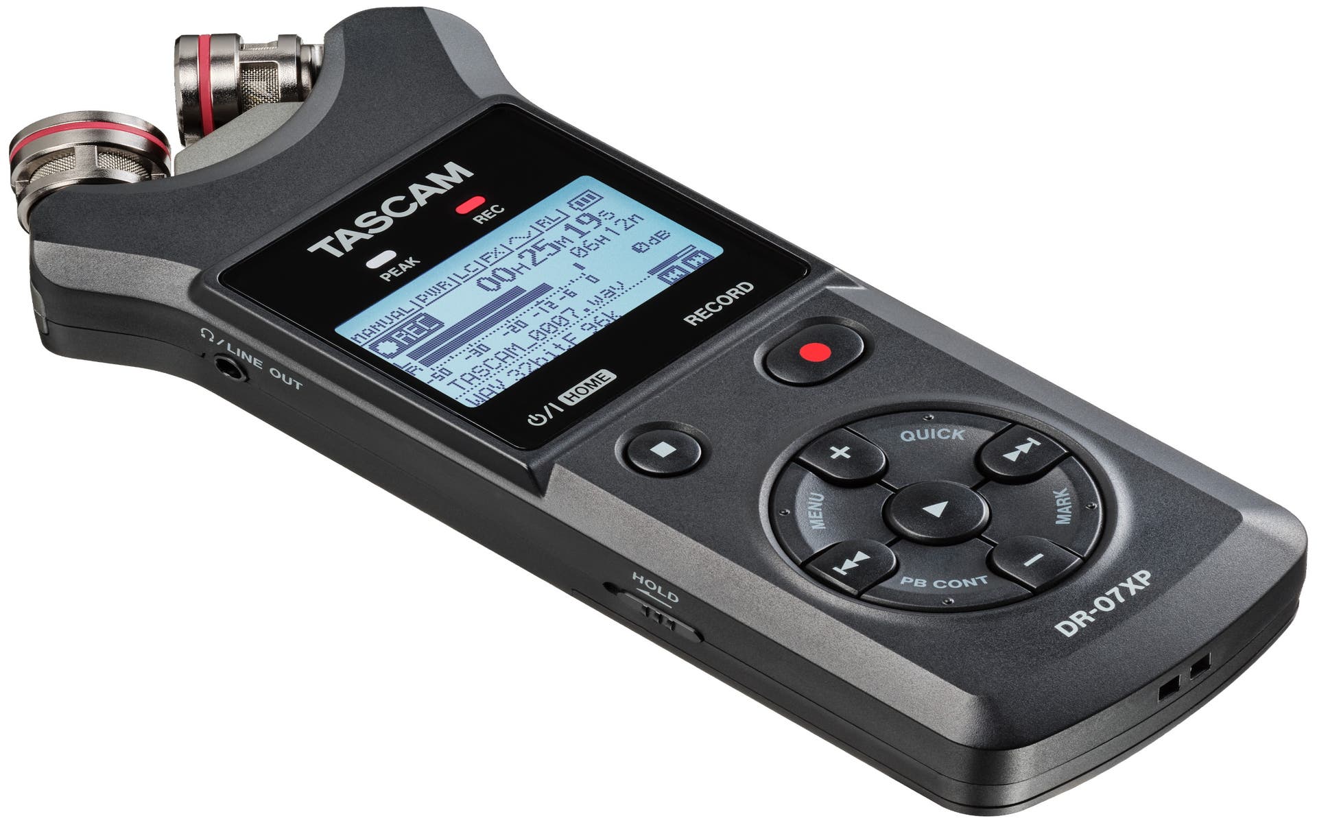 TASCAM DR-07XP 2ch Portable 32-bit Handheld Recorder w/USB-C + Adjustable Mics