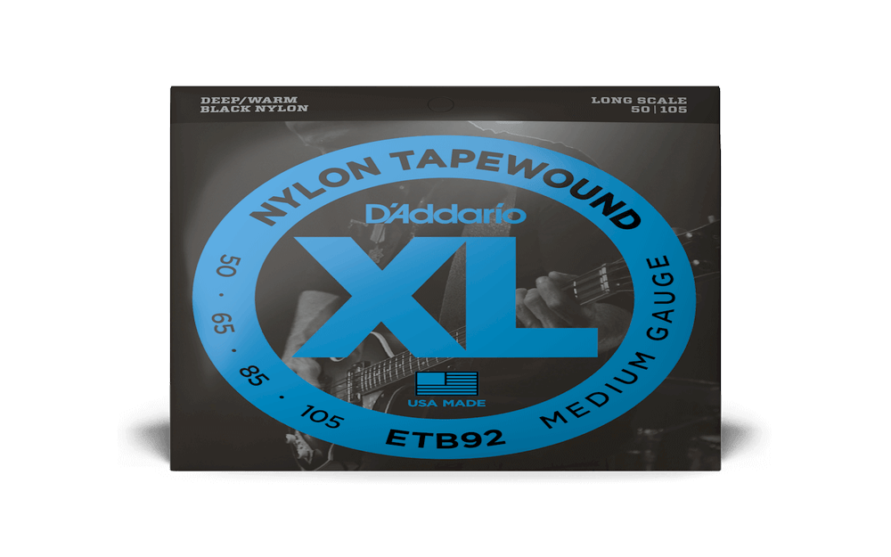 D'Addario ETB92 Medium Nylon Tape-Wound Bass Strings - 50-105 - Long Scale