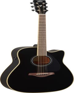 Yamaha FGC-TA TransAcoustic Dreadnaught Guitar w/Cutaway - Black