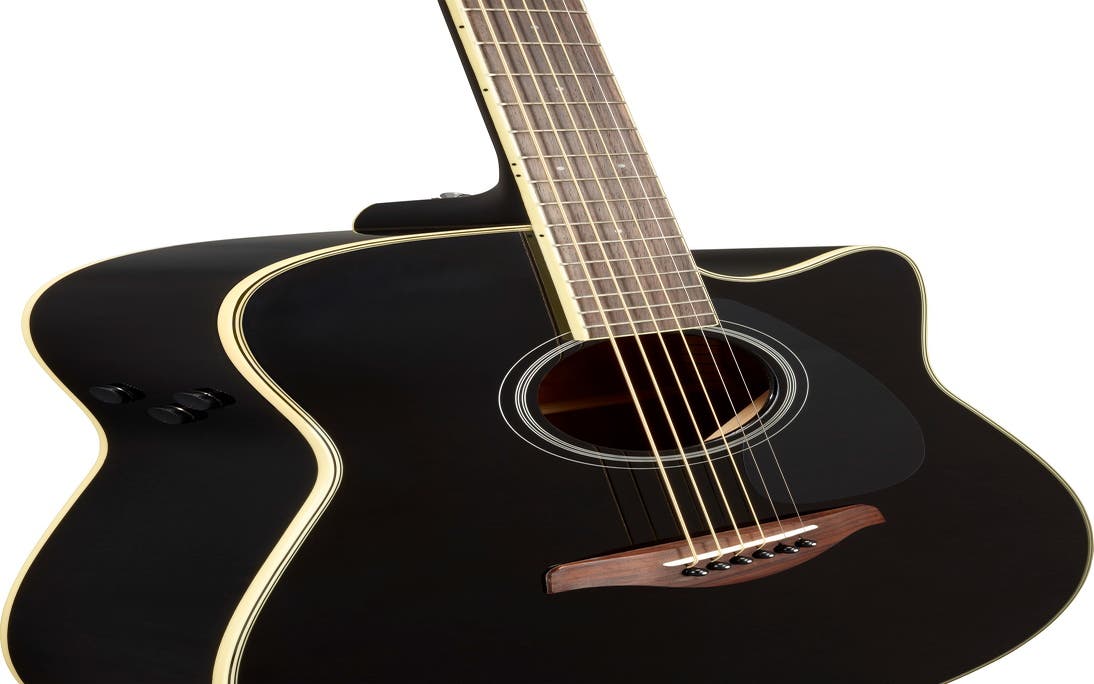 Yamaha FGC-TA TransAcoustic Dreadnaught Guitar w/Cutaway - Black