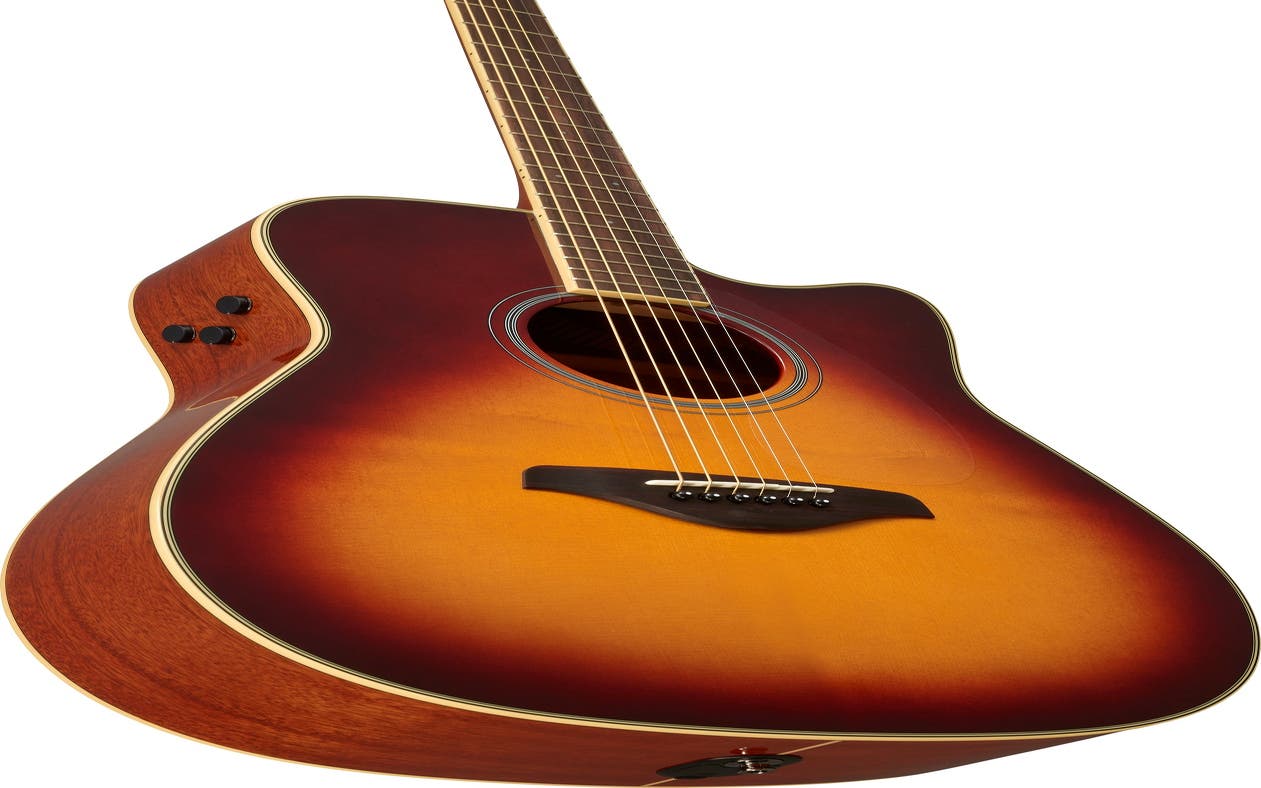Yamaha FGC-TA TransAcoustic Dreadnaught Guitar w/Cutaway - Brown Sunburst