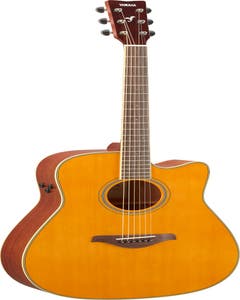 Yamaha FGC-TA TransAcoustic Dreadnaught Guitar w/Cutaway - Vintage Tint