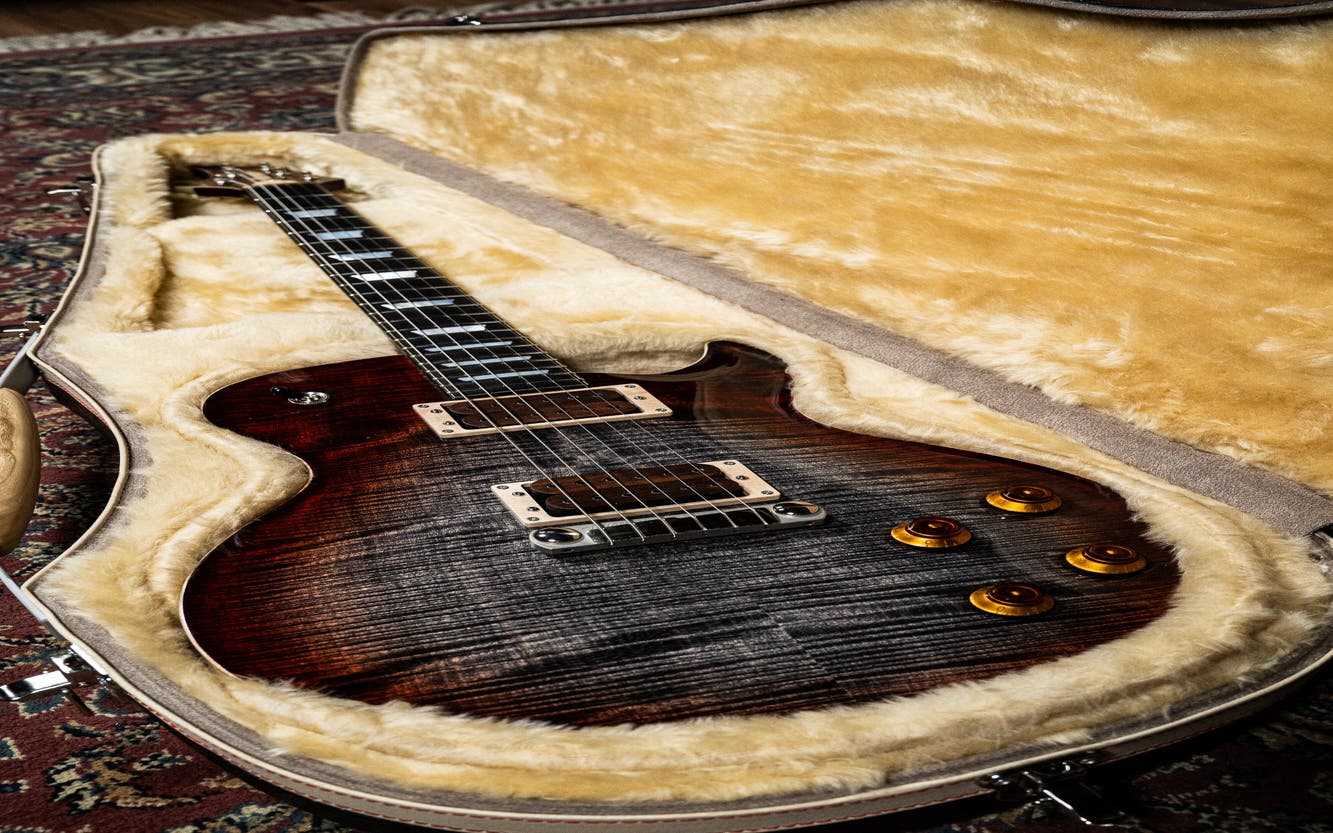 Fibenare Basic Jazz Solid Body - Red Burst Charcoal