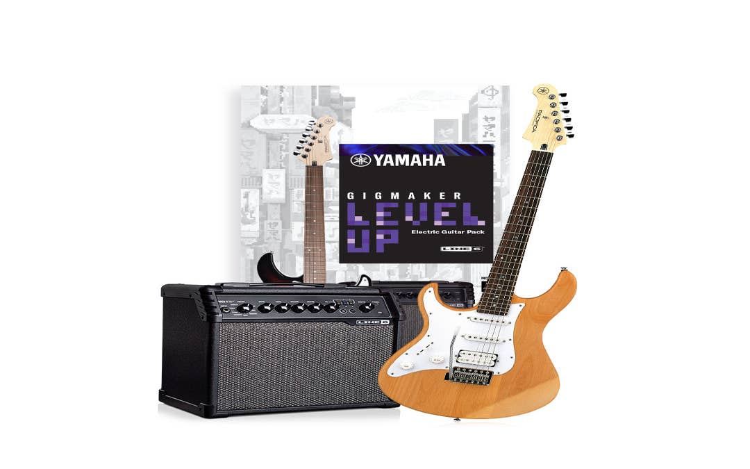 Yamaha GIGMAKER Level Up Electric Guitar Package - Left-Handed - Yellow Natural Satin