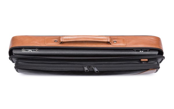 Gard Flute+Piccolo Case Cover - B&C foot - Leather Black w/ Tan Trim (GAFL161DMLN)