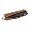Gard Single Flute Case Cover - B foot - Leather Brown w/ Tan Trim (GAFL166DMLNT)