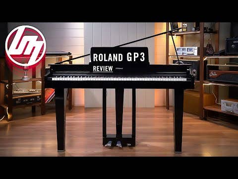 Roland GP-3PE Compact Digital Grand Piano w/Matching Bench - Polished Ebony