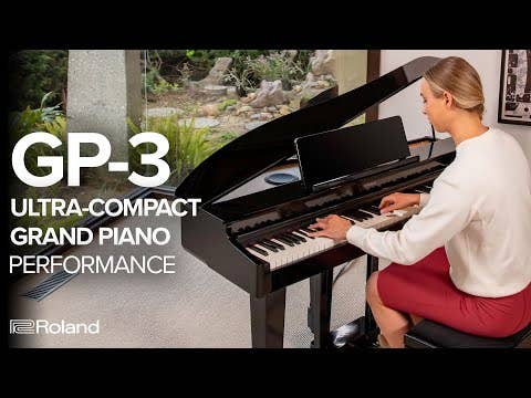 Roland GP-3PE Compact Digital Grand Piano w/Matching Bench - Polished Ebony