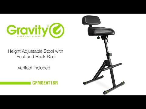 Gravity GFMSEAT1BR Height Adjustable Stool w/ Foot and Backrest