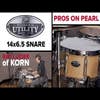 Pearl Modern Utility 14x6.5 Snare Drum - Satin Brown