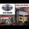 Pearl Modern Utility 13x5 Maple Snare Drum - Blue Mirage