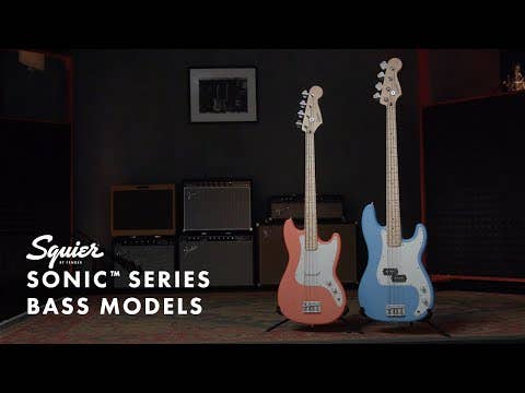Squier Sonic Bronco Bass - Laurel Fingerboard - White Pickguard - Black