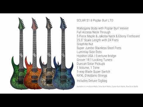 Solar S1.6HLB Electric Guitar - Lime Burst Matte
