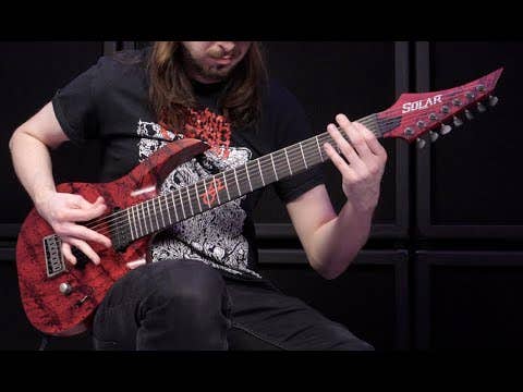 Solar A2.7Canibalismo+ 7-String Electric Guitar - Blood Red Splatter