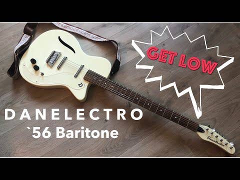 Danelectro Semi-Hollow Vintage Baritone Electric Guitar - Black