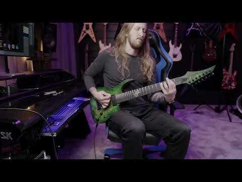 Solar S1.7AHLB 7 String Electric Guitar - Lime Burst Matte