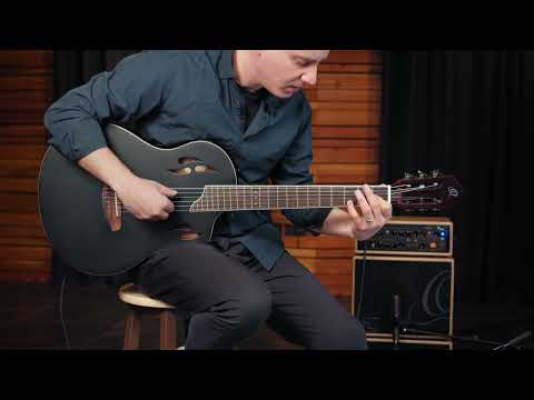 Ortega TourPlayer Electric Nylon String Guitar - Satin Black (RTPSTD-SBK)