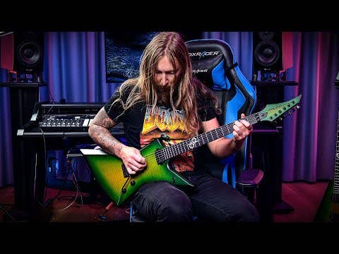 Solar V1.6FRLB Electric Guitar - Flame Lime Burst Matte