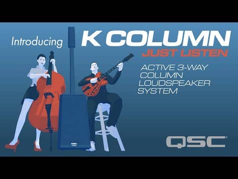 QSC KC-12 BK 3000W Active 3-Way Column Loudspeaker System - Black