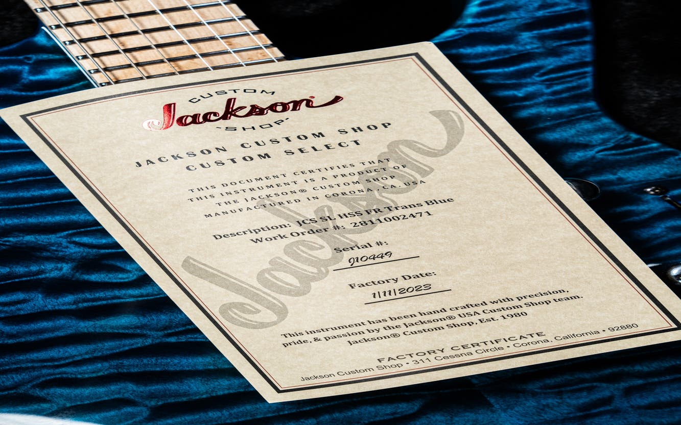 Jackson Custom Shop SL HSS FR Electric Guitar - Trans Blue