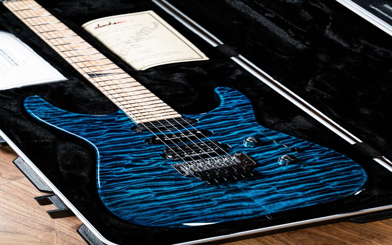 Jackson Custom Shop SL HSS FR Electric Guitar - Trans Blue
