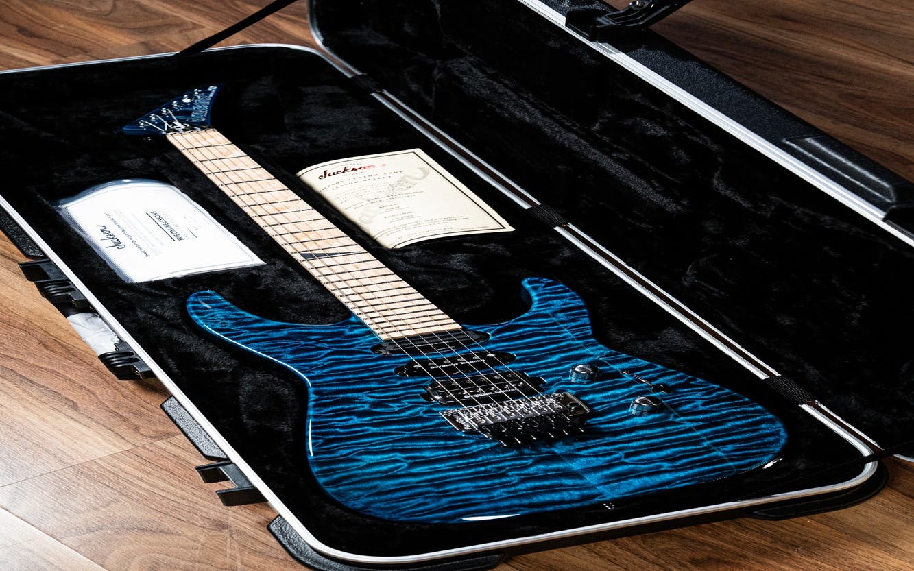 Jackson Custom Shop SL HSS FR Electric Guitar - Trans Blue