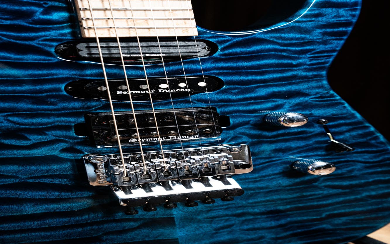 Jackson Custom Shop SL HSS FR Electric Guitar - Trans Blue