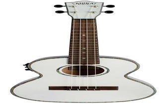 Lanikai Julia Michaels Signature Tenor Ukulele w/Bag + Pickup - White Pearl