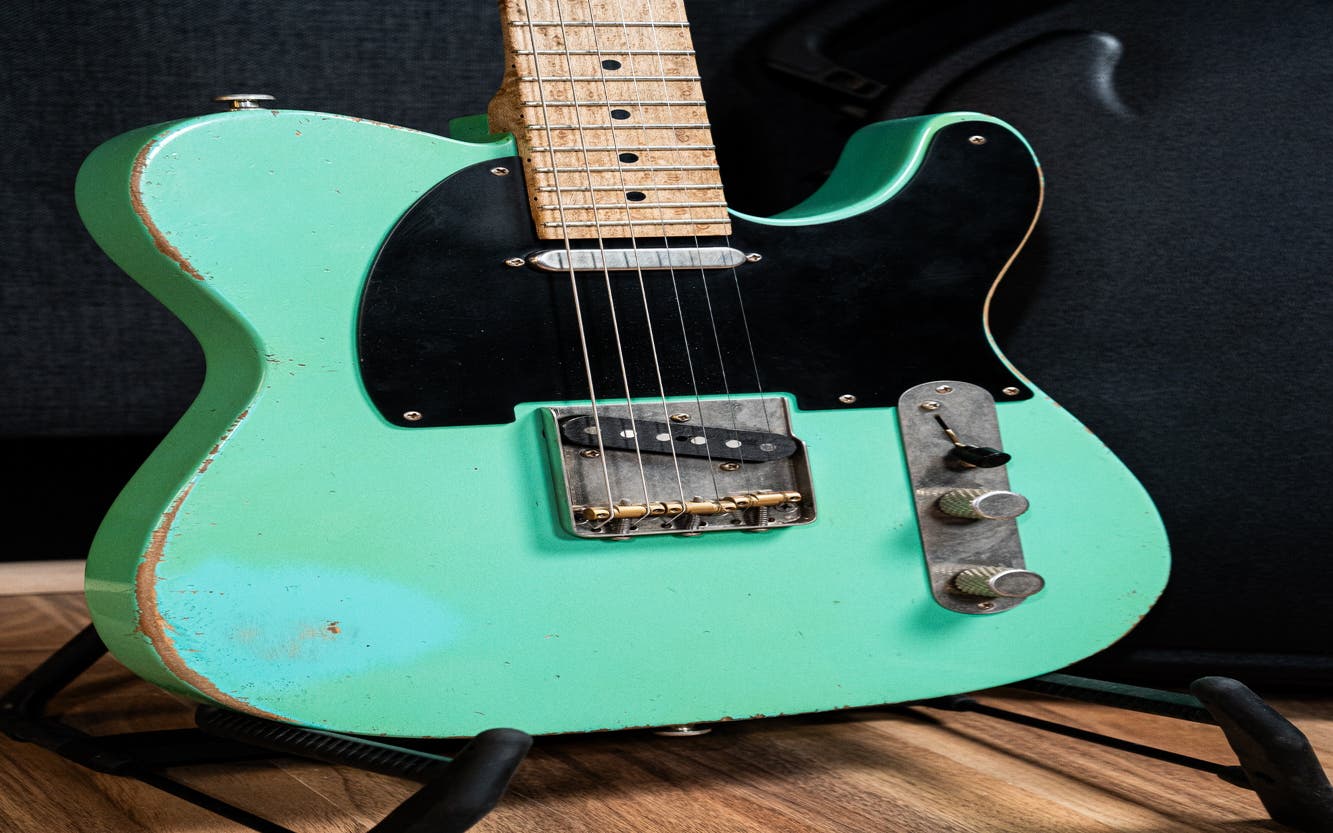 Luxxtone Guitars Choppa T w/Case - Aged Seafoam Green
