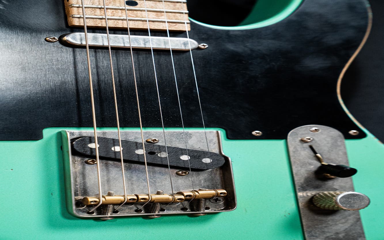 Luxxtone Guitars Choppa T w/Case - Aged Seafoam Green