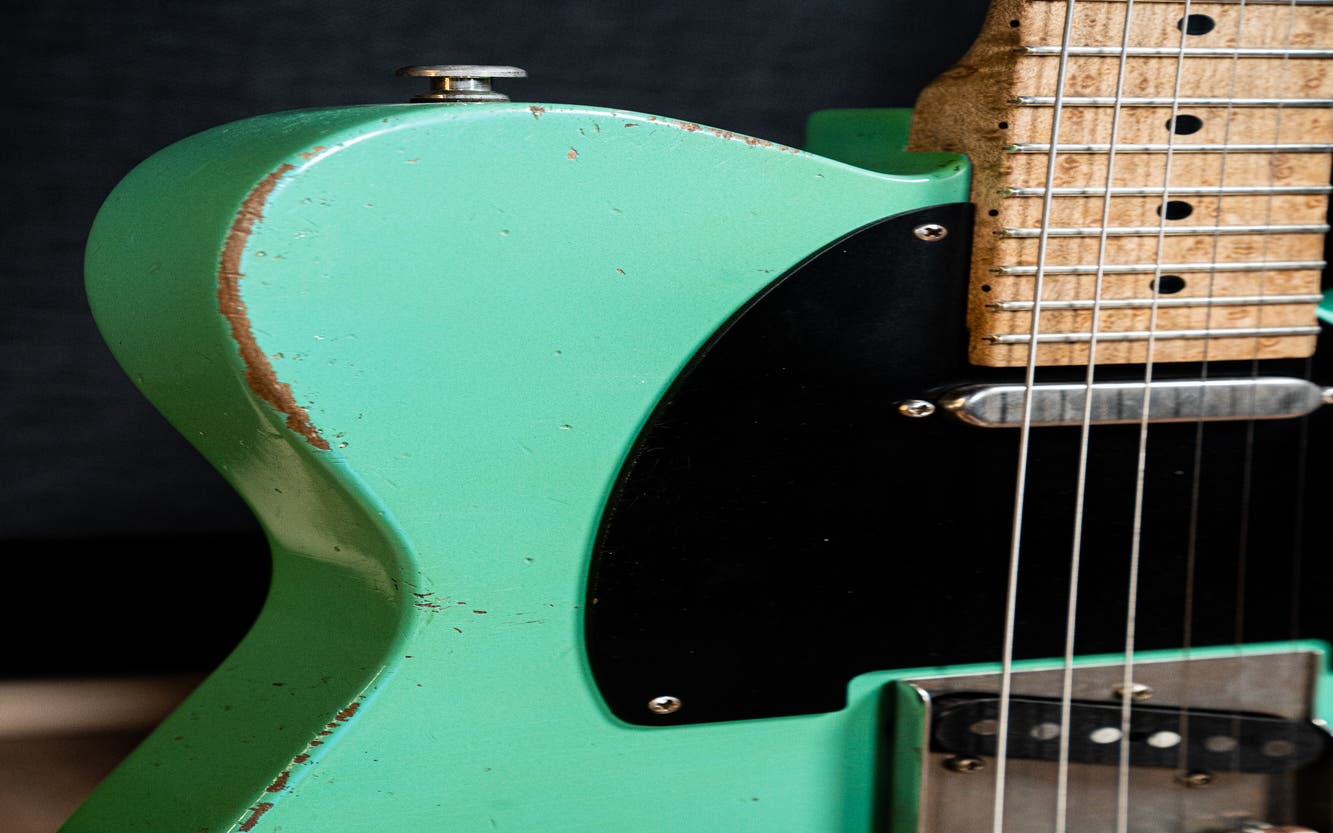 Luxxtone Guitars Choppa T w/Case - Aged Seafoam Green