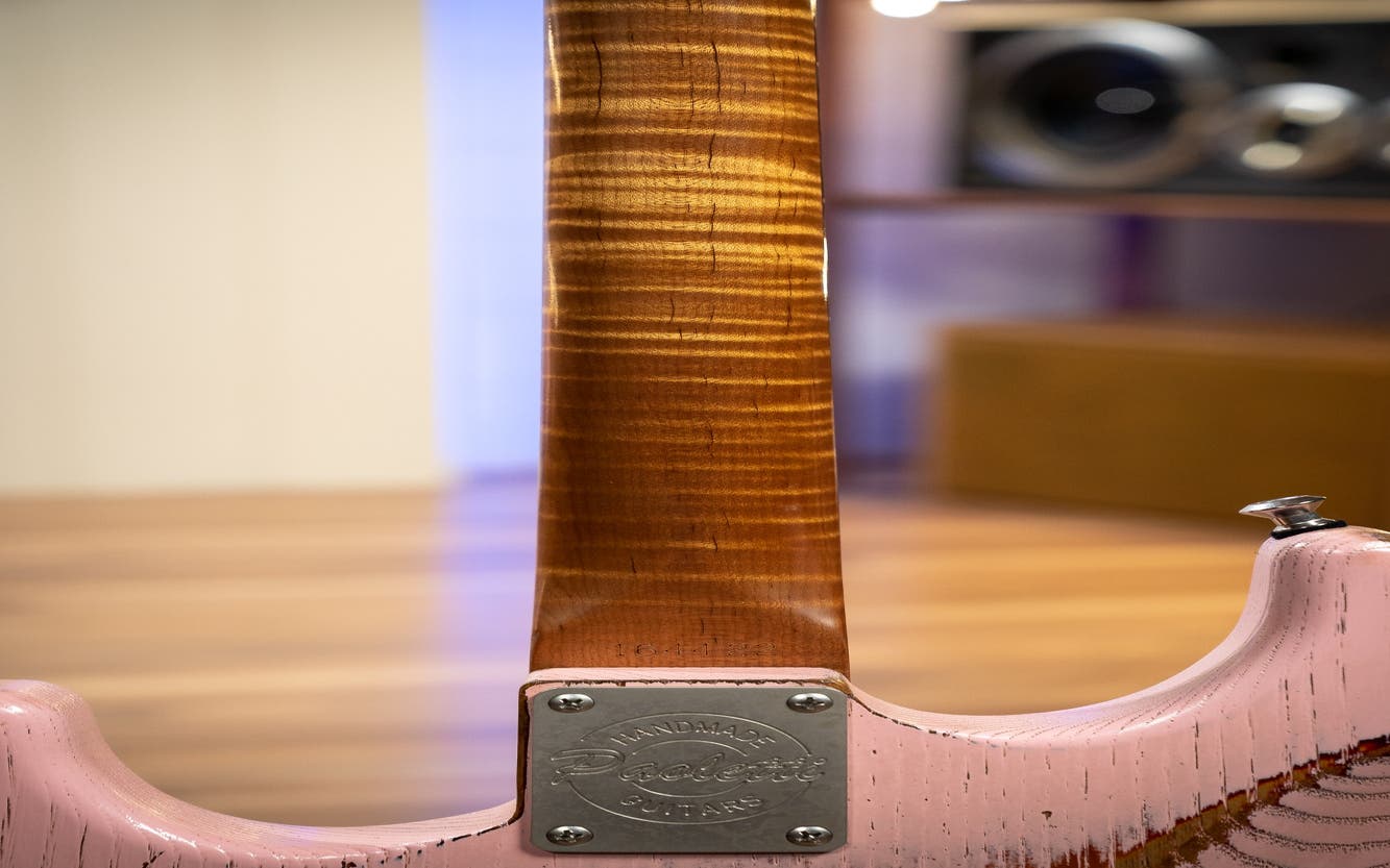 Paoletti Loft Series Alfa HSS - Heavy Pink / Sunburst - Reverse Headstock (Custom Order)