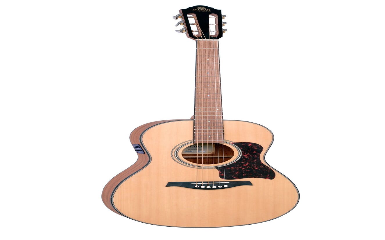 Gilman GPA10E Parlour Acoustic Electric Guitar - Spruce