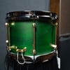 Noble and Cooley 14x6.5 Walnut Ply Snare - Green Stain Matte (Brass HW / Black Hoops)