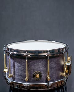 Noble and Cooley 14x6 Classic Maple Snare - Blackwash Matte - Brass HW / Black Flanged Hoops
