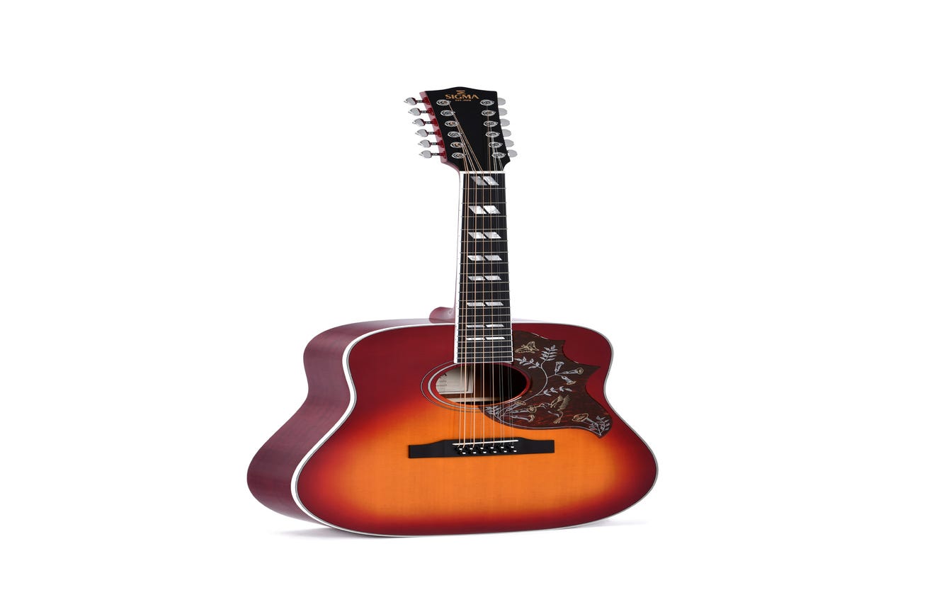 Sigma DM12-SG5 12-String Acoustic Electric Guitar - Vintage Cherry Sunburst
