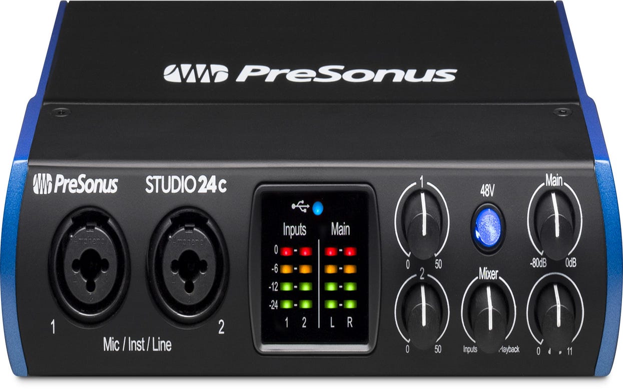 Presonus Studio 24C USB-C Interface w/Studio One + Ableton Live Lite