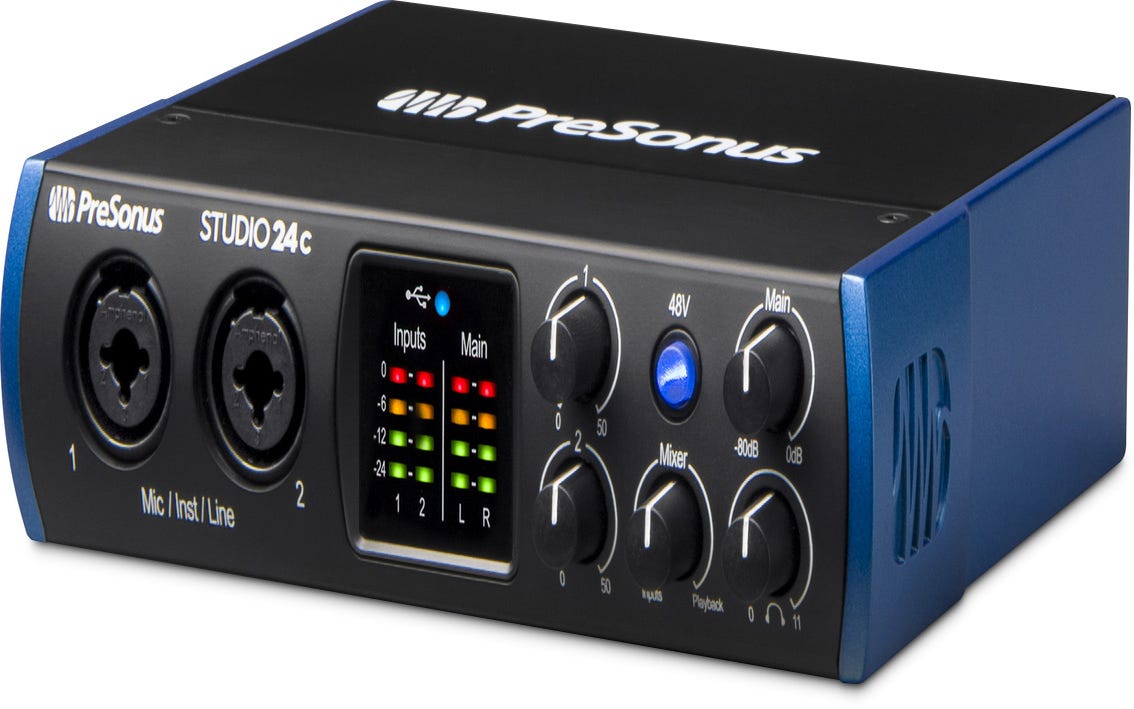 Presonus Studio 24C USB-C Interface w/Studio One + Ableton Live Lite