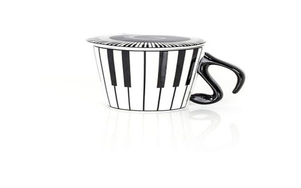 Pure Tone Mug w/Lid - Keyboard Pattern