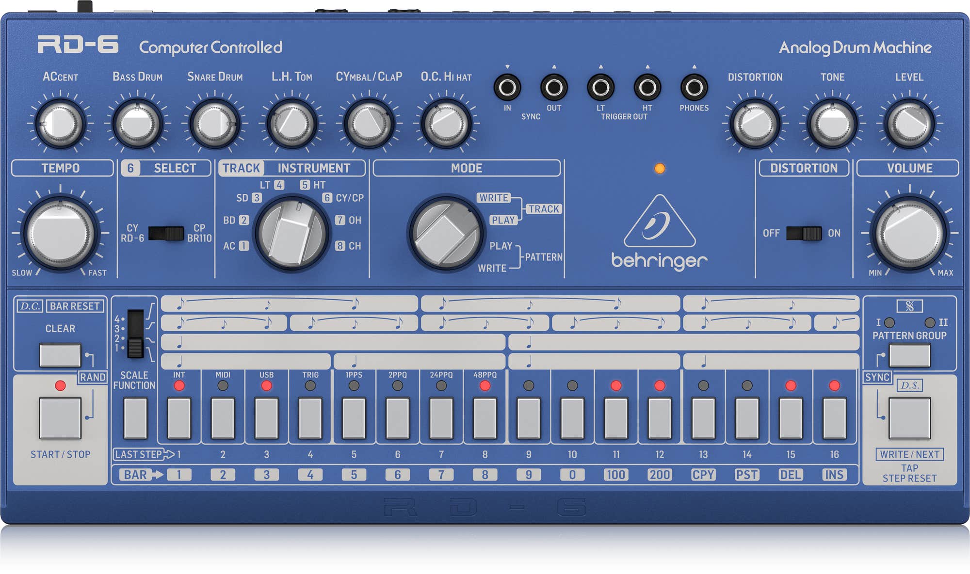 Behringer RD6 BU Analog Drum Machine Blue Better Music