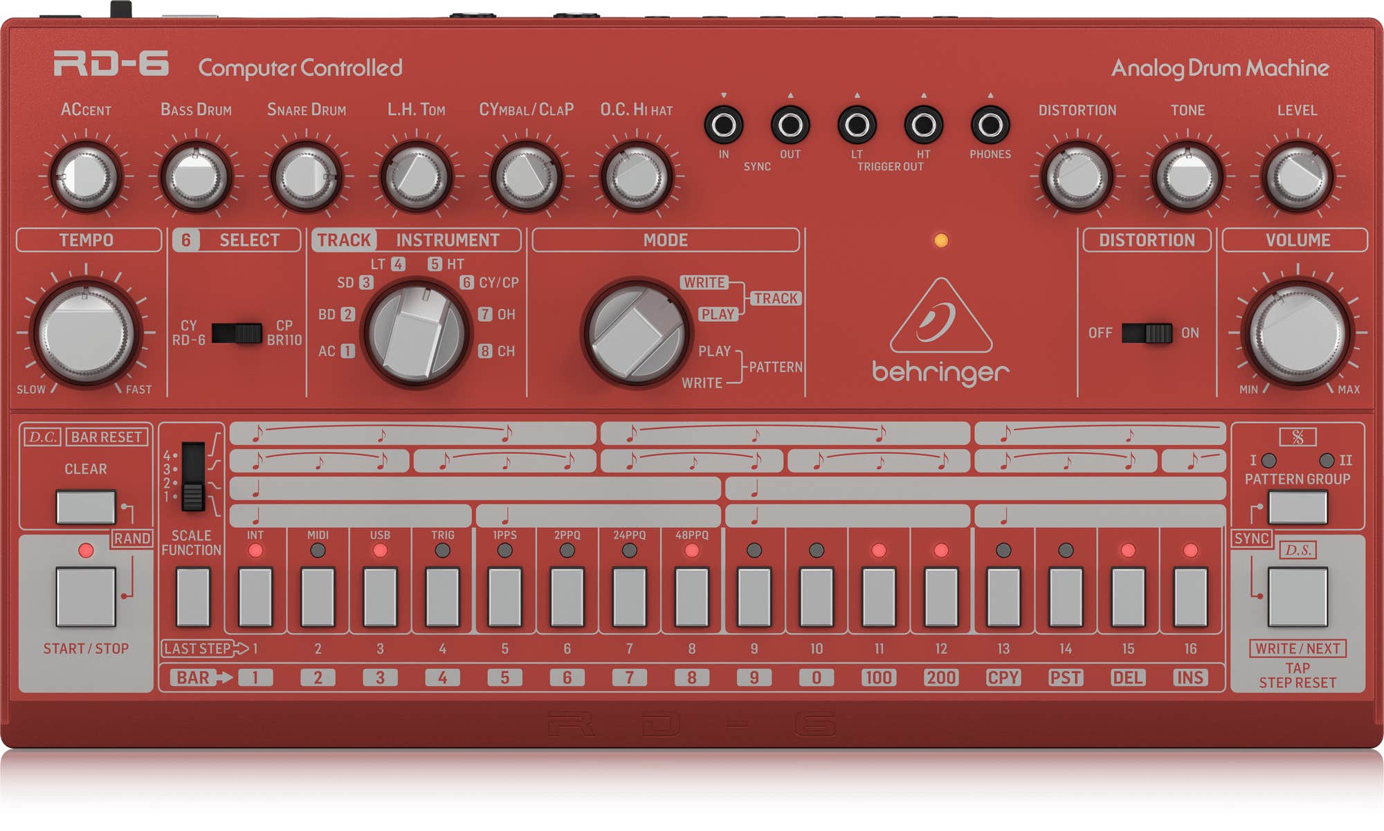 Behringer RD6 RD Analog Drum Machine Red Better Music