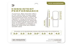 D'Addario Reserve Alto Saxophone Reed Sampler Pack (DRS-J25)