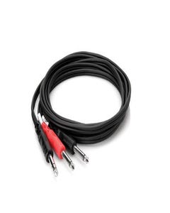 Hosa Stereo 1/4" TRS - Dual 1/4" TS Insert / Y-Cable - 2m (STP202)