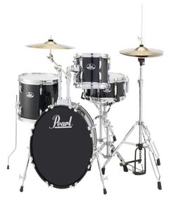 Pearl Roadshow 18" 4pc Drum Kit w/Cymbals and Hardware - Jet Black